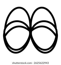Home slippers footwear icon. Outline Home slippers footwear vector icon for web design isolated on white background