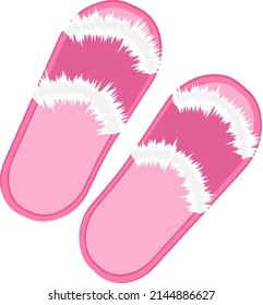 Premium Vector  Pink fluffy slippers cartoon vector illustration isolated  on white background