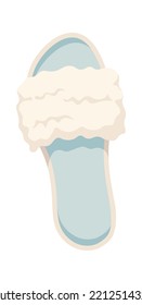 Hausschuhe mit Einzelelement-Flachsymbol Fluffy-Schuhe
