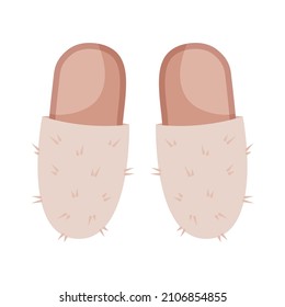 Home slippers. Vector illustration in flat cartoon style isolated on white background.