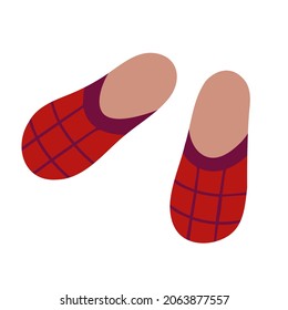 home slippers. Vector Illustration for printing, backgrounds, covers, packaging, greeting cards, posters, stickers, textile, seasonal design. Isolated on white background.