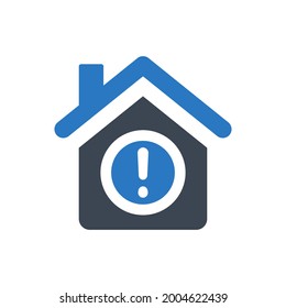 Home smart warning icon. Vector EPS file.