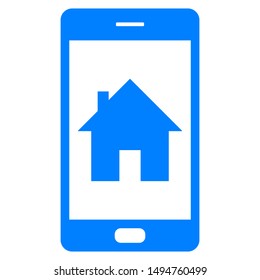 Home and smartphone on white