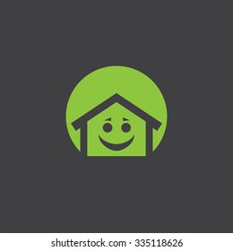 home smile cut identity template icon design element