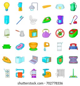 Home socket icons set. Cartoon style of 36 home socket vector icons for web isolated on white background