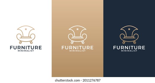 home sofa furniture logo design template