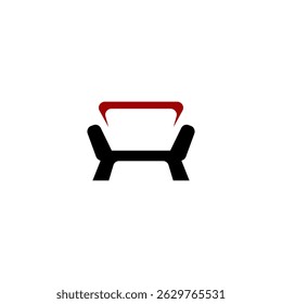Casa sofá mobiliário vetor logotipo design