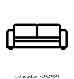 Home Sofa Icon. Bold outline design with editable stroke width. Vector Illustration.