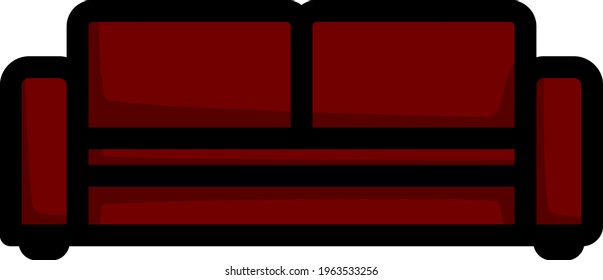 Home Sofa Icon. Editable Bold Outline With Color Fill Design. Vector Illustration.