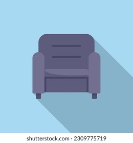 Home sofa icon flat vector. Interior relax. Seat style