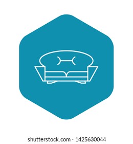 Home sofa icon. Outline home sofa vector icon for web design isolated on white background