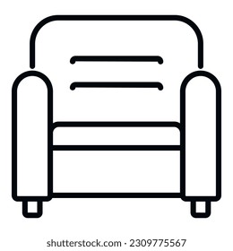 Home sofa icon outline vector. Interior relax. Seat style
