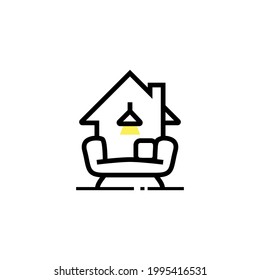 Home sofa monoline logo design