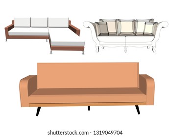 Home sofa vector