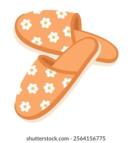 Home soft slippers with different colors vector illustration on a white background