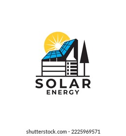 Home solar energy vector logo design