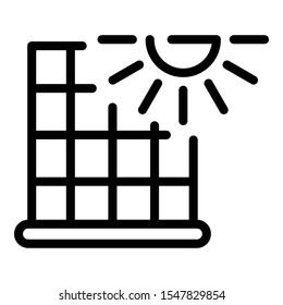 Home solar panel icon. Outline home solar panel vector icon for web design isolated on white background