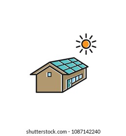 home solar panel vector logo template 