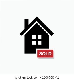 
Home Sold Icon. Selling Property Illustration As a Simple Vector Sign & Trendy Symbol.