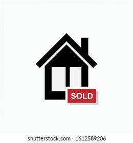 Home Sold Icon. Selling Property Illustration As a Simple Vector Sign & Trendy Symbol.