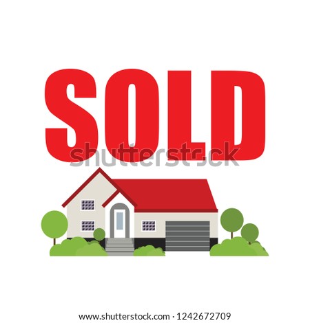 Home sold sign in vector format.