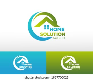 home solution logo creative home logo care repair service