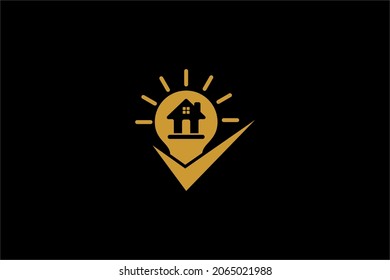 Diseño del logotipo de la solución residencial, ilustración inmobiliaria - Vector