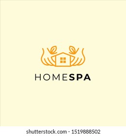 home spa with the concept of one line logo design
