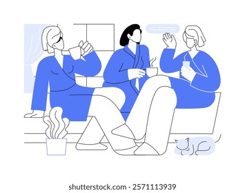 Home spa day isolated cartoon vector illustrations. Elegant girl in robes has spa day, people healthy lifestyle, leisure time with female friends, wellness treatment vector cartoon.