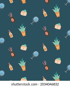 home spa icons pattern background