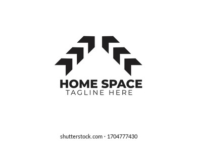 home space logo vector concept with flat, simple, and elegant styles on white background 