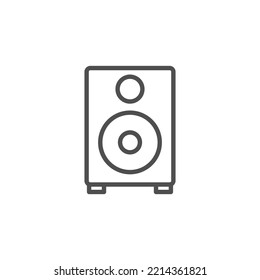 Home Speaker Icon, Simple Style. Subwoofer Icon On White. Speaker Sound System Icon Line Style Isolated On White Background. Vector