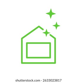 Home with spirit. Green icon. Isolated on white background.