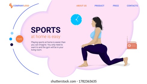 Home sports are easy. Illustration in the form of a website