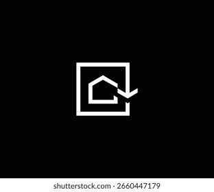 home seta caixa quadrada logotipo limpo moderno