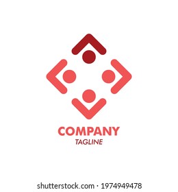 Home Square logo template with pink colour