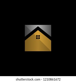 Home Square Metallic Creative Abstract Business Logo