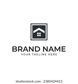 diseño de logotipo de forma cuadrada