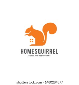 Home Squirrel Logo Design Template Inspiration - Vector