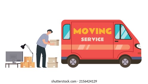 Home stacks deliver property logistic service concept. Vector flat graphic design illustration