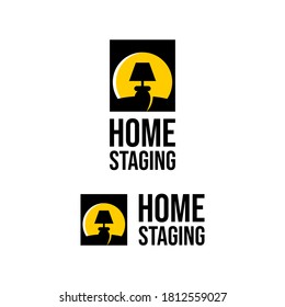 Home Staging Logo Cabinet Lamp Light, Property Care Vector Template Real Estate Business Idea