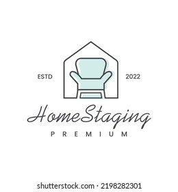 Home Staging Property Design Logo,home Interior,sofa,Furniture Maintenance Vector Template