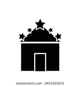 Home with star icon. Star house vector. Favourite home Symbol, logo illustration.
