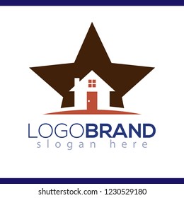 Home Star Logo vector element. home logo template