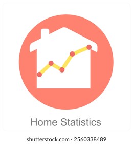 Home Statistics and increase icon concept