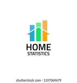 Home statistics logo template finance real estate property graph stats modern simple geometric