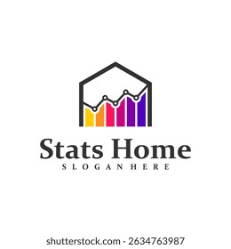 Home Stats logo design concept vector. Stats House Logo Design Template. Creative Symbol. Icon