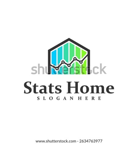 Home Stats logo design concept vector. Stats House Logo Design Template. Creative Symbol. Icon