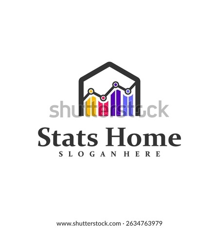 Home Stats logo design concept vector. Stats House Logo Design Template. Creative Symbol. Icon