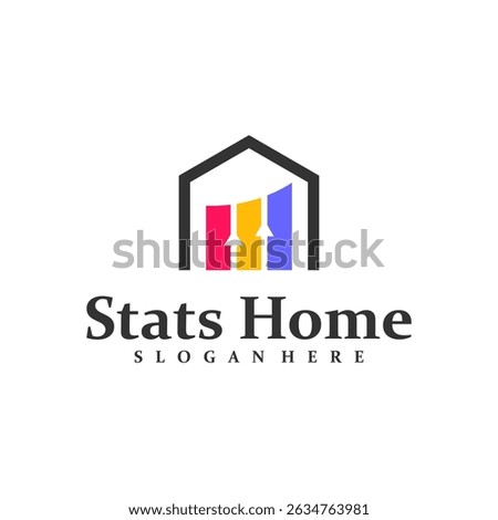 Home Stats logo design concept vector. Stats House Logo Design Template. Creative Symbol. Icon